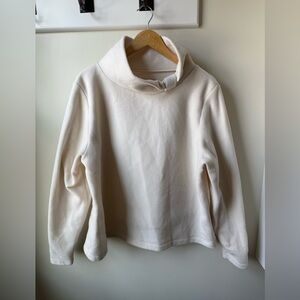 DUDLEY STEPHENS Cowl Neck Fleece Boxy Comfy Cozy Soft Tuckernuck Cream XXL‎